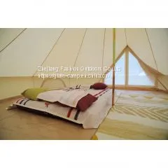 5m Canvas Bell Tent With Double Door 5m Teepee Canvas Tent Double Door Indian Tent Supplier thumbnail-2