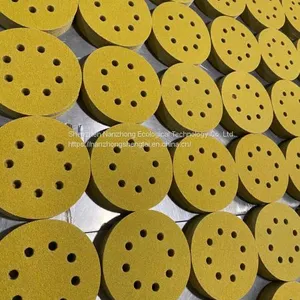 100pcs/box High Quality Hand Grinding Plate Special Flocking Sandpaper for Automobile Rust Removal, High Quality 8-hole Yellow Sandpaper thumbnail-3