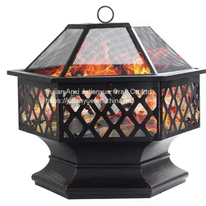 Ceramic Tile Mosaic Parquet Outdoor Rectangular Fire Pit Table thumbnail-4