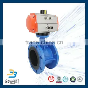 Price Cast Iron Double Flange Pneumatic Butterfly Valve thumbnail-5