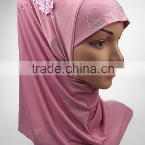 Latest Design Spring Applique MUSLIM HIJAB With 12colors Islamic Flower Headscarf Shawl thumbnail-1