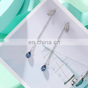 Jewelry Huggies Acrylic Earrings Court Simple Eardrop Chain Tassel Earring for Women thumbnail-3