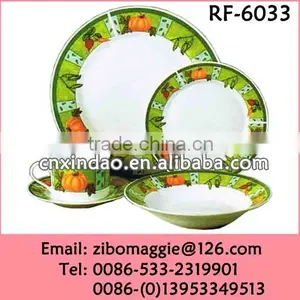 Round Shape Personalized Fruit Designed Kids Ceramic Dinnerware Set thumbnail-1