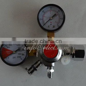 Economical CO2 Dual Gauge Regulator With 1/4"MFL Checkvalve, Homebrew CO2 Regulator, 0~2000psi, 0~60psi, CGA320 thumbnail-1