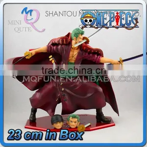 MINI QUTE 23 cm Pirate Japanese Anime One Piece Action Figure Roronoa Zoro Solon Change Head Brinquedos Boys in Box NO.MQ 071 thumbnail-1