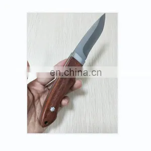 Hunting Knife Rosewood Handle Camping Knife Stainless Steel Fixed Blade Knife thumbnail-2