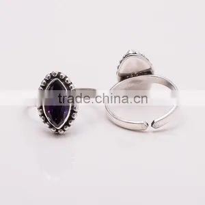 AMETHYST TOE RING Sterling Silver Jewelry Wholesale,WHOLESALE SILVER JEWELRY,SILVER EXPORTER,SILVER JEWELRY FROM INDIA thumbnail-1