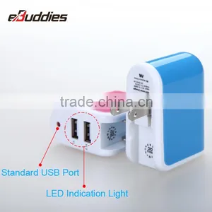 2.1a Mobile Phone Travel Charger Dual Usb Wall Charger For Samsung/Iphone thumbnail-2