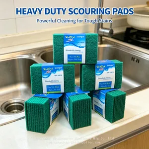 Standard Size Green Scouring Pads Convenient Handheld Dish Washing Pad thumbnail-4