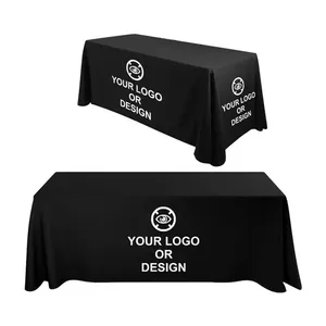 Custom Table Cloth 6ft Personalized Polyester Table Throw for Trade Shows Exhibitions Promotional Display thumbnail-1