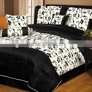 100% Polyester Flocked Thick Comforter Set thumbnail-1