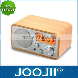 Wholesale Wooden Portable Alarm Clock Radio Retro Alarm Clock Radio thumbnail-1