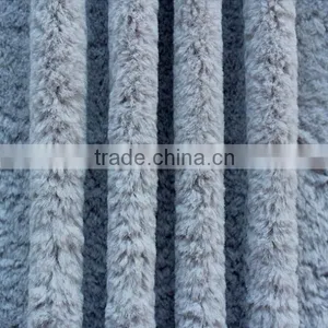 100%polyester Fake Rabbit Fur Fabric Ladies Winter Coats Fabric Grey Fabric thumbnail-2