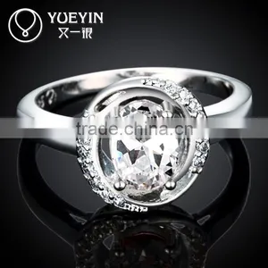 Wholesale Factory Price Elegant Metal Copper Zircon Ring Wedding Jewelry thumbnail-5