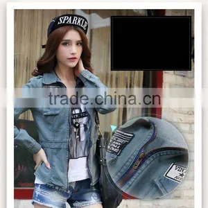 DJ213168 China Wholesale Garment Denim Jacket Woman Denim Jacket Hot Selling In China 2014 thumbnail-1
