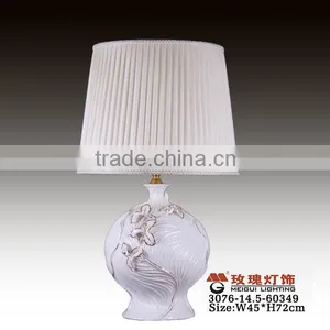 Pottery and Fabric White Table Lamp thumbnail-6