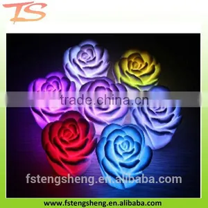 7 Color Changing Single LED Flashing Plastic Rose Flower thumbnail-1