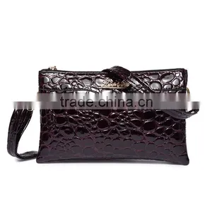 Fashionable Ladies Crocodile Skin pu Evening Bagwith Two Straps thumbnail-3