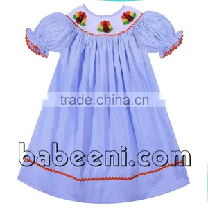 Adorable Turkey Hand Smocked Bishop Dress thumbnail-1