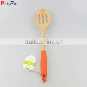 2016 New Product Bamboo Kitchen Utensils With Silicone Handles thumbnail-1