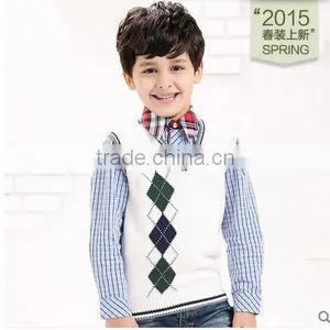 Kids Boys Sweater Vest Sweater Hedging Cotton Wool Vest Waistcoat Vest Sweaters for Children Children Children Sleeveless Sweate thumbnail-1