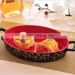 Household Oval Ceramic Baking Pan With Decal thumbnail-2