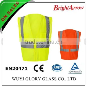 100% Polyester Custom High Visibility Safety Yellow Polis Waistcoat thumbnail-1
