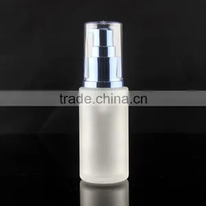 Whole Sale Frosted Glass Bottle With Metal Press Pump thumbnail-1