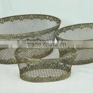 Retro Style Vintage Outdoor Wire Garden Baskets Wholesale thumbnail-1