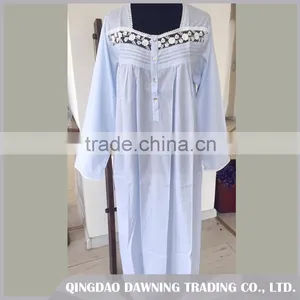 Fashionable White Cotton Nightgown Sleepwear thumbnail-1