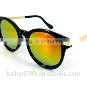Square With Metal Half Frame Mirror Lens Glasses thumbnail-4
