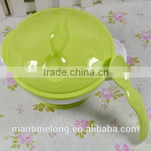 Sucker Bowl Skid Baby Special Suction Wall Bowl Binaural Bowl With Cover and Spoon 3 Colors Optional thumbnail-5