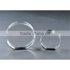 High Quality Crystal Glass Plaque/block, Blank Round Crystal Blocks/cubes thumbnail-1