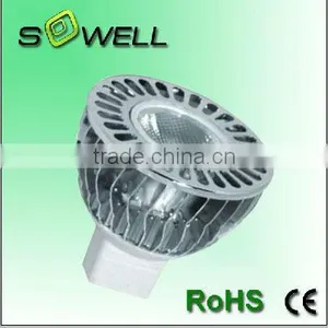 Dimmable AC85-240V 3W MR16 250LM 50*47.6mm 6000K LED Spot Lamps thumbnail-1