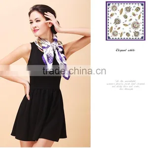 2015 Women Lady Print Silk 100*100CM Neck Scarf Shawl Scarves Stole Wraps Hot thumbnail-4