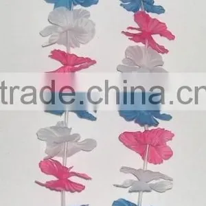 Three Color Flower Lei for Mardi Gras Flower Lei Party Accessories thumbnail-1
