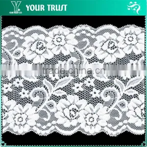 Width 13.8 Centimeter Light Yellow Stretch Trimming Spandex Jacquard Elastic Lace thumbnail-4
