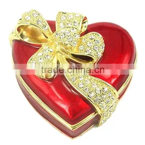 Metal Crystal Heart Jewelry Box With Magnet Closure,good Quality and Various Designs,passed SGS Factory Audit thumbnail-1