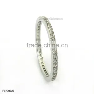 Simple Fashion Engagement Wedding Antique Copper Ring Plated White Gold thumbnail-1
