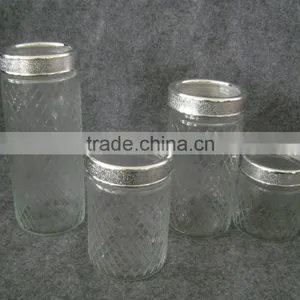Frost Glass Jar With Lid thumbnail-1