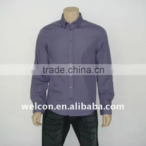 100% Cotton Urban Casual Long Sleeve Solid China OEM Shirt Factory thumbnail-1