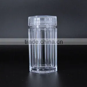 Octagonal Bottle Transparent Acrylic Jar of Honey Medicinal Powder Sealed Cans thumbnail-1