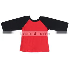 Wholesale 2016 Dark Blue Raglan Shirts Body Pink Trim and Sleeve Boys Matching Girls Kids Fashion Clothes thumbnail-2