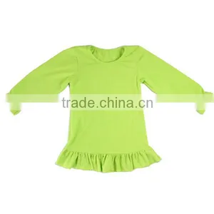 Wholesale 2016 Hot Sale Baby Girl Pure Color Baby Shirt Top Cotton Ruffle Pure Color Baby Shirt thumbnail-6