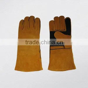 Cow Split Leather Double Palm Welding Glove thumbnail-1