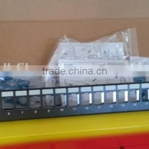 1U UTP RJ-45 Patch Panel Classic Black Black Aluminium For 24 K6/K5e Jacks thumbnail-3