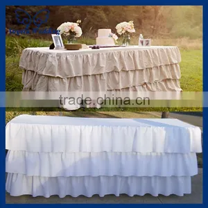 SK002F Ruffled Steps in Polyester Ruffled Table Skirt for Wedding thumbnail-1