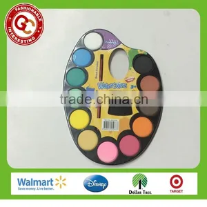 12 Colors Large Plastic Artist Palette With Painting Brush for Kids thumbnail-1