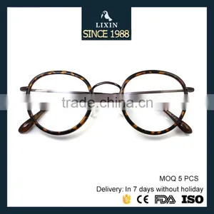 Vintage Round Lens Metal Eyeglasses Light TR90 Titanium Combination Prescription Frames Spectacle Optical Lens 2188 thumbnail-5