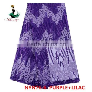 2016 Wholesale Embroidery Tulle Lace Fabric Nigerian French Net Lace for Wedding Dreeses /NYN76 thumbnail-6